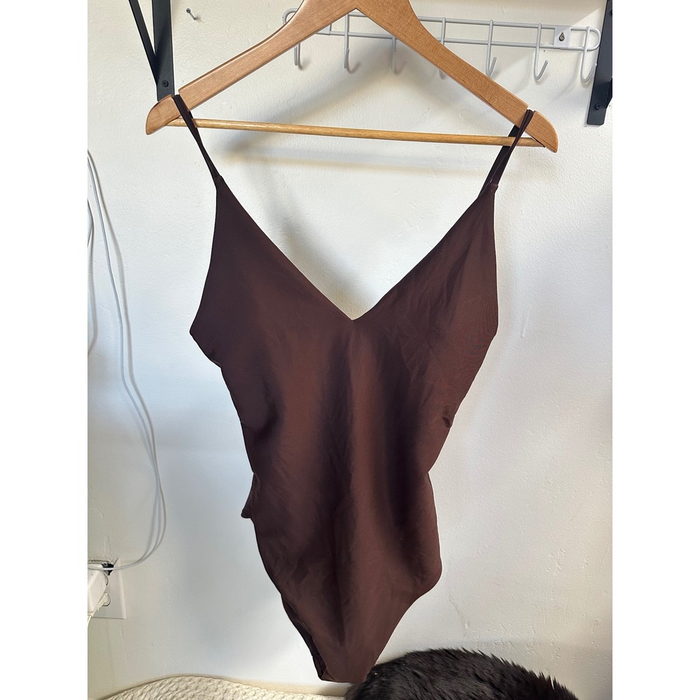 J. Crew Lana One-Piece in Classic Sculpt™ Brown Size 12 Swimsuit Minimalist Chic